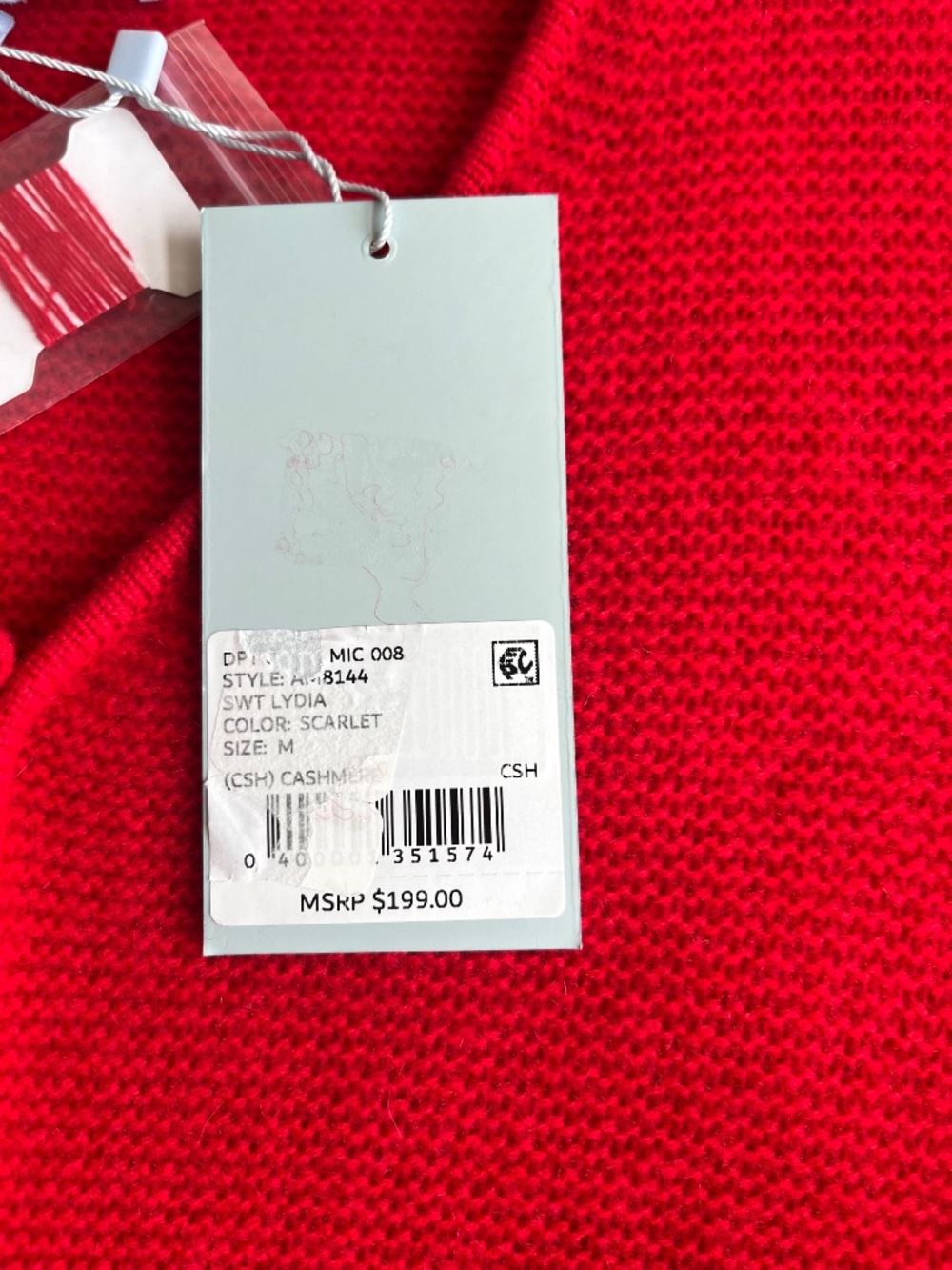 NWT Antonio Melani $199 Cardigan Sweater Red 100% Cashmere Women's M - Picture 5 of 10